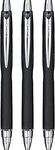 uni-ball SXN-210 Jetstream RT Rollerball Pens, Black Smudge Resistant and Tamper Free Ink, 1.0mm Ball, Rubberized Grip, Package of 3