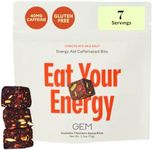 GEM Energy Aid Caffeinated Bite | Holistic Sustained Energy | Supports Metabolism & Endurance | 40mg Caffeine, Ginseng Root, L-Theanine | Chocolate Cacao Sea Salt | 7 Servings