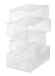 Whitmor Clear Vue Women's Shoe Box Set of 4, White, 4er-Set