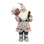 YQYAZL 17.7 Santa Claus Figurines Christmas Standing Santa Figure Decorations, Santa Doll Christmas Collectible Figurines Table Decor Xmas Ornament Santa Statues and Figurines