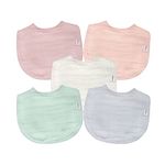 green sprouts - Mull Organic Cotton Bib (Pack of 5) - Rose - 0-12 Months