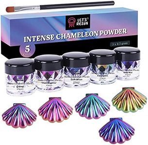 LET'S RESIN Mica Powder,Intense Chameleon Powder, Ultra Fine Colorshift Mica Powder for Epoxy Resin Crafts/Tumblers, Chrome Pigment Powder for Chameleon Nail Art/Paints/Soap Making