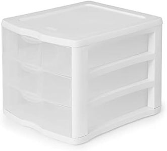 Sterilite 17918004 Clearview 3 Drawer Organiser,White