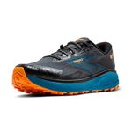 Brooks Men's Divide 5 Sneaker, Ebony Mosaic Blue Orange, 10.5 UK