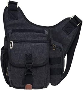 Men's Waist Bag Traveling Hiking Hip Bag Tactical Drop Leg Bag by KAUKKO (3-4-BLACK)