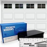 Strong & Glossy Magnetic Garage Door Windows - Fits 1 Car Garage - Looks Like Real Window Panels/Faux Panes - Decorative Hardware Kit - Easy to Align & Will Never Fall (Upgraded Magnets) | 16pcs 4"X6