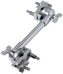 Dual Drum Clamp with 360° Rotation - V-to-V Ratcheting Clamp - Mounting Bracket with Quick-Release Double Clamp - Extended 8.5” Length - By DRUMTOP