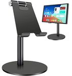 pjp electronics Tablet Stand, Tablet holder, 360 Degree Rotating Phone Holder Desk Stand, Desktop Stand for iPad, Samsung Tab, Compatible with New 2022 iPad, iPad Air Mini, iPhone, Switch (Black)