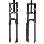 LUNJE Downhill Mountain Bike Suspension Fork 27.5 29 DH/XC MTB Air Fork Travel 150mm Rebound Adjustable Straight Double Shoulder Fork QR 9mm (Size : 27.5inch)