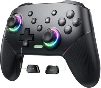 VOYEE Switch Controller Wireless, Pro Controllers Compatible with Switch Lite/OLED/PC, One-Key Pairing Gamepad with 9-Color RGB LEDs 1000mAh Battery 6-Axis Motion Wake Up Function