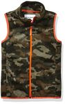 Amazon Essentials Toddler Boys' Polar Fleece Vest, Dark Green Orange Camo, 3T