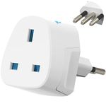 UK To Italy Plug Adapter | MyTravelPal® Travel Plug Adapter UK to Italy | Italian Travel Adaptor For Use in Italy, Chile, Vatican City & More | Type L UK to Italy Plug Adapter