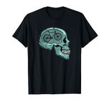 Cyclist Skull with Mountain Bike Cycling Lover MTB Graphic T-Shirt