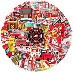 Red Fire Truck Stickers for Laptop(