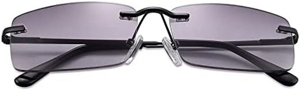 Gafas de lectura completas sin montura UV400 con bisagras de resorte, lentes de sol antiluz azul, gafas de sol para hombres y mujeres, no bifocales no ploarizadas al aire libre Lectores presbicia
