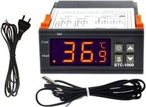 TechSupreme STC 1000 Digital Temperature Controller Thermostat 110V Heating Cooling Relay NTC Sensor Incubator Multipurpose Controller Temperature + 2 Mtrs 2 Pin AC Power Cord