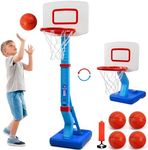 Toddler Basketball Hoop Indoor/Outdoor Kids Mini Poolside Basketball Goal with 4 Balls Adjustable Height Basketball Game for Toddler Kids, Christmas Birthday Gift for Boys Girls Age 3 4 5 6 7 8