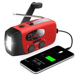 [Upgraded Version] Emergency Hand Crank Self Powered AM/FM NOAA Solar Weather Radio with LED Flashlight, 2000mAh Power Bank for iPhone/Smart Phone