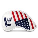 Single Patriotism Golf Lob Wedge Cover for Golf Clubs, Golf Iron Headcover for Lob Wedge fits All Brand(1pc #LW Cover)