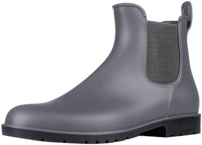 Asgard Women's Ankle Rain Boots Waterproof Chelsea Boots, Grey 43 (Size 12)