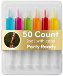 The TWIDDLERS 50 Jumbo Jello Shot Syringes 2 oz (60ml) with Caps/Lids - BPA Free Reusable Party Syringes for Jello Shot, Drinks, Plastic Shot Syringes for Halloween Party, Birthday