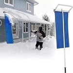 Roof Snow Rake, 4.7ft-20ft Lightweight Aluminum Roof Snow Removal Tool with Wheels, Slide Cloth and Adjustable Extended Handle for House Roof Vehicle Snow Wet Leaves