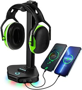 PicoHemmo RGB Headphone Stand Desk Gaming Headset Holder with 16 Light Modes & 2 USB Ports for Desktop PC Game Earphone Accessories