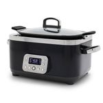 GreenPan Elite 8 - in -1 Programmable 6QT Electric Slow Cooker, Dishwasher Safe Lid & Removable Crock, PFAS-Free Healthy Ceramic Nonstick Multi-Cooker, Sear, Sauté/Brown, Steam Basket, Roast, Black