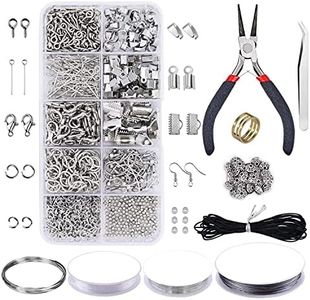 JIELUO Gioielli fai da te Forniture - Set di strumenti per gioielli con pinze per gioielli per perline Fili aperto anello di salto chiusure a aragosta collana cavo estremità del nastro gioielli