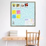 ArtzFolio Romantic Doodle | Bulletin Board Notice Pin Board | Vision Soft Board Combo with Thumb Push Pins & Sticky Notes | Antique Golden Frame | 28 x 28 inch (71 x 71 cms)