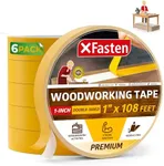 XFasten Double Sided Woodworking Tape 1 inch x 36 Yards 6-Pack 648ft 1-inch Core No Residue Woodworking Double Sided Tape Heavy Duty Wood-safe Wood Glue Tape for Router Templates for Woodworking Tools