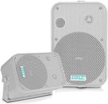 Pyle 2 Way Speaker System Pair - 500W Peak Power 16.51cm Passive Weatherproof Wall / Ceiling Mounted - Heavy Duty Universal Mount - Use for Pool, Patio, Indoor, Outdoor (White)