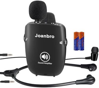 Joanbro Personal Sound Amplifier for Seniors, Voice Enhancement Devices, Pocket Sound Amplifiers for Elderly People, Adults, 50dB Gain, with Headphones & Earbud, 3 Types Mics, 3 Tone, Volume Control