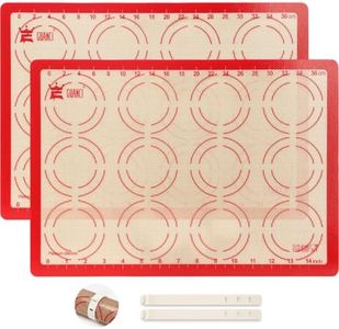Silicone Baking Mat Set, GUANCI Grade Food Baking mats Non-Stick Reusable Pizza Bakeware Mat for Making Macaroon, Pizza, Cookie, Pastry, Bread, Brown (2PCS-RD)