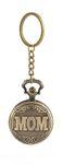 FowWelt Pocket Watch Metal Keychain Retro Vintage for Gifting With Key Ring Anti-Rust (Mom)