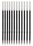 Pack of 12 Gel Ink Refill for Retractable Pens, Fine Tip Point 0.5mm, Black Ink, Fits Retractable Pen, Universal Size Refill, 115mm/11.5cm/4.5 inches (Black, 115mm, Fine Tip)