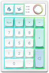 YUNZII YZ19 Wireless Mechanical Number Pad,19 Keys Numeric Keypad with Knob, RGB Gasket PBT Keycaps Hot Swappable Programmable Keyboard, Number Keypad for Win/Mac/Gaming(Gateron Brown Switch, Mint)