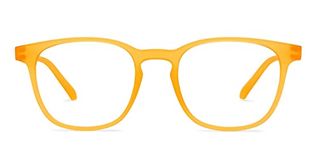 LENSKART BLU Unisex Hustlr Peyush Bansal Plastic Square Glasses For Eye Protection From Digital Screens, Computer Glasses With Blue Cut, Anti Glare & Uv Protection, Lightweight With Zero Power, Amber