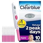 Clearblue Digital Ovulation Tests (OPK), Easy At Home Ovulation Test, 1 Digital Holder And 10 Ovulation Tests, Proven To Increase The Chances Of Getting Pregnant Naturally, Packaging May Vary