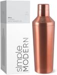 Simple Modern Cocktail Shaker Set with Jigger Lid | Stainless Steel Boston Shaker Insulated Martini Mixer for Mocktails | Gifts for Men Women Him Her | Classic Collection | 20oz | Metallic Copper