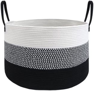 JMvicyroam 115L Extra Large Machine Washable Cotton Rope Blanket Basket