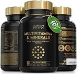 A-Z Multivitamins and Minerals boosted with Turmeric - 180 Vegan Multivitamin Tablets for Women & Men - One a day - 27 Key Nutrients - 100% NRV Multivitamin with Iron, Zinc, Vitamins B, C, D - UK Made