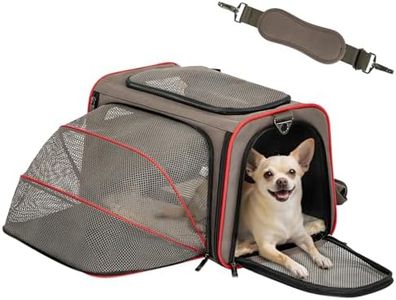 Petsfit 18"x11"x11" Expandable Foldable Washable Travel Carrier, Not All Airline-Approved Pet Carrier Soft-Sided