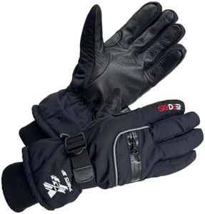 SKYDEER Waterproof Deerskin Suede Leather Ski Gloves for Snowboarding, Skiing, Ice Fishing, Snowmobile, Ice Skating, Hiking, Kayaking (SD8650T/L)