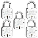 Link Atoot 65mm Padlocks 5Pcs Set | 1 Crore Key Combinations | Steel Body | Hardened Shackle | 9 Brass Lever | Made in India | 3 Keys for Each Padlock
