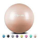 Glymnis Exercise Ball 55cm 65cm 75 cm Anti Burst Slip Resistant Balance and Yoga Ball Swiss Ball Birthing Ball with Quick Pump for Yoga Fitness and Core Exercise