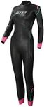 ZONE3 Womens Agile Triathlon Wetsuit for Open Water Swimming - Black/Pink - Easy Stretch/Full Length Dive Suit- Large