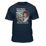 Bob Ross Make Mistakes Into Birds Official Licensed T-Shirt Navy