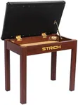 STRICH Piano Bench with Storage, Solid Wood Keyboard Bench Piano Bookcase Stool Chair Seat with Padded Cushion, Deep Brown