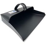 Traditional Large Metal Dustpan Hooded Design with Handle - Cleaning Scoop Suitable for Warm Waste - 12 Inch / 310mm Wide By The Dustpan and Brush Store